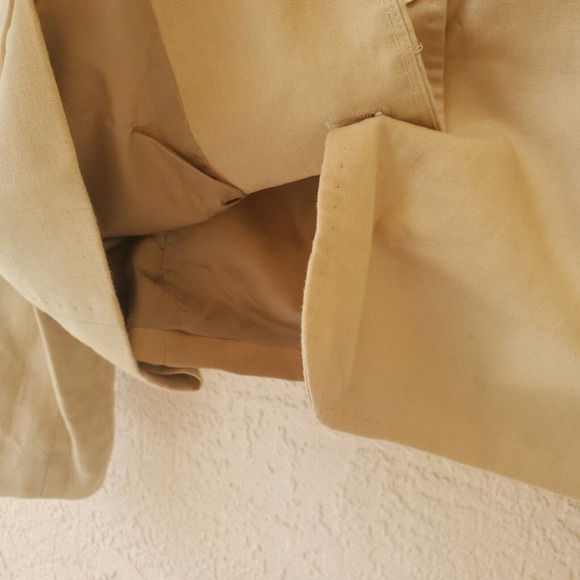 Brooks Brothers Beige 100% Irish Linen Stand Up Collar Single Breasted Blazer 14 - Picture 9 of 11